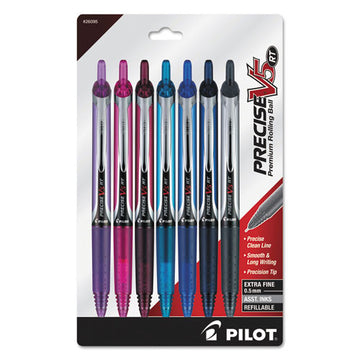Pilot® Precise V5rt Roller Ball Pen, Retractable, Extra-fine 0.5 Mm, Assorted Ink And Barrel Colors, 7-pack freeshipping - TVN Wholesale